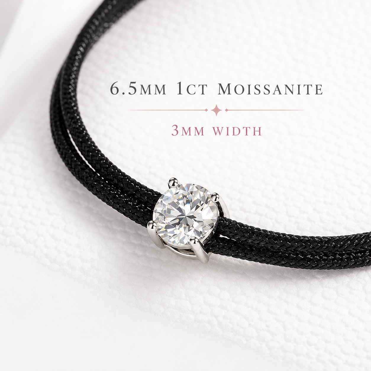 Adjustable Moissanite Charm Bracelet