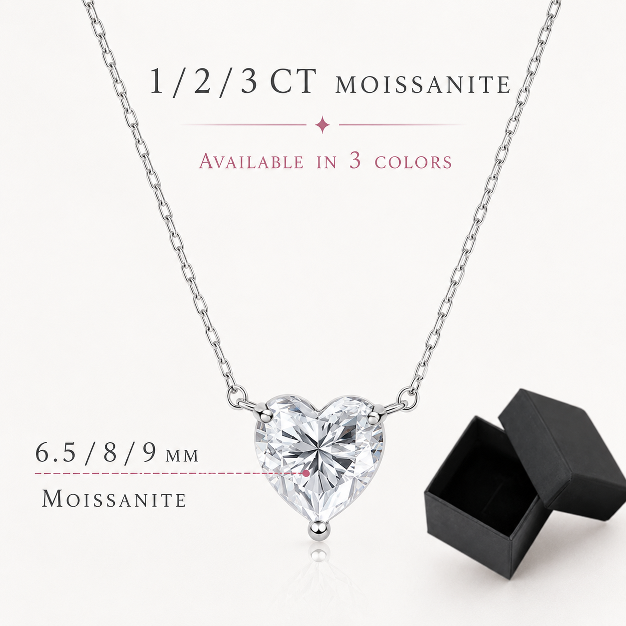 Heart Cut Moissanite Necklace