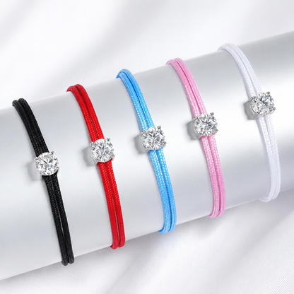 Adjustable Moissanite Charm Bracelet