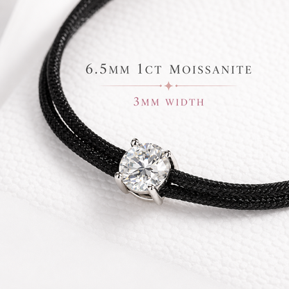 Adjustable Moissanite Charm Bracelet