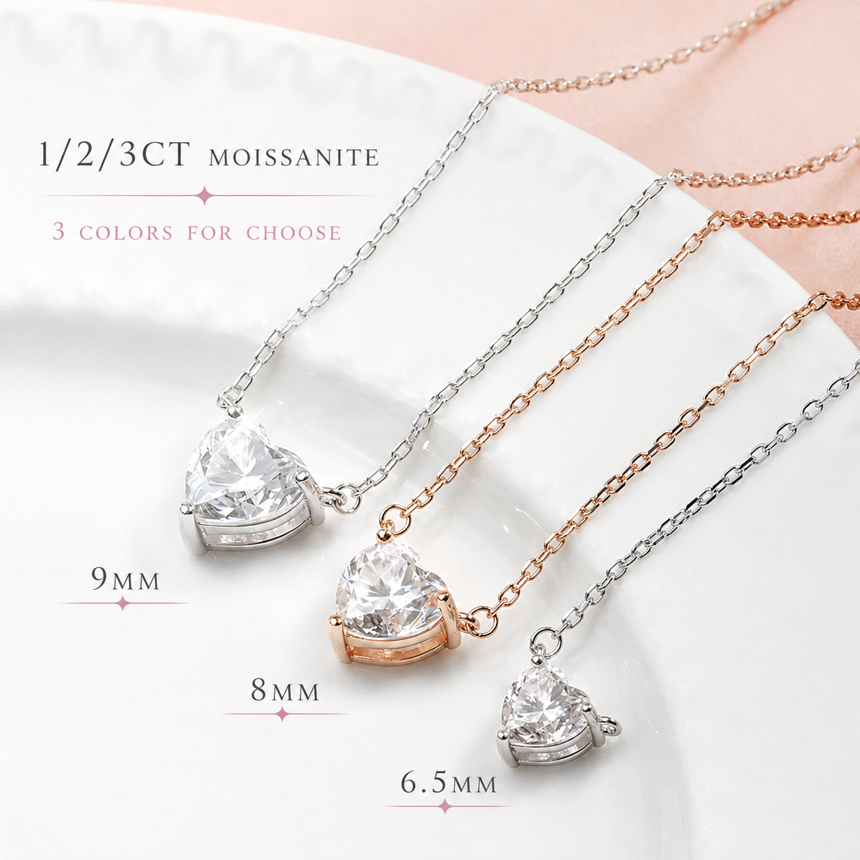 Heart Cut Moissanite Necklace