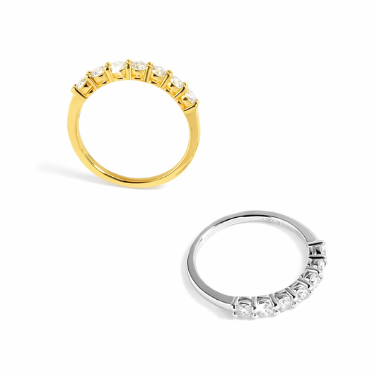 Moissanite 0.7 CT Wedding Band 925 Sterling Silver