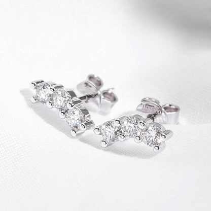 Stunning Rhodium Plated 0.6CTTW Moissanite Stud Earrings - Exquisite 925 Sterling Silver Jewelry for Weddings & Birthdays