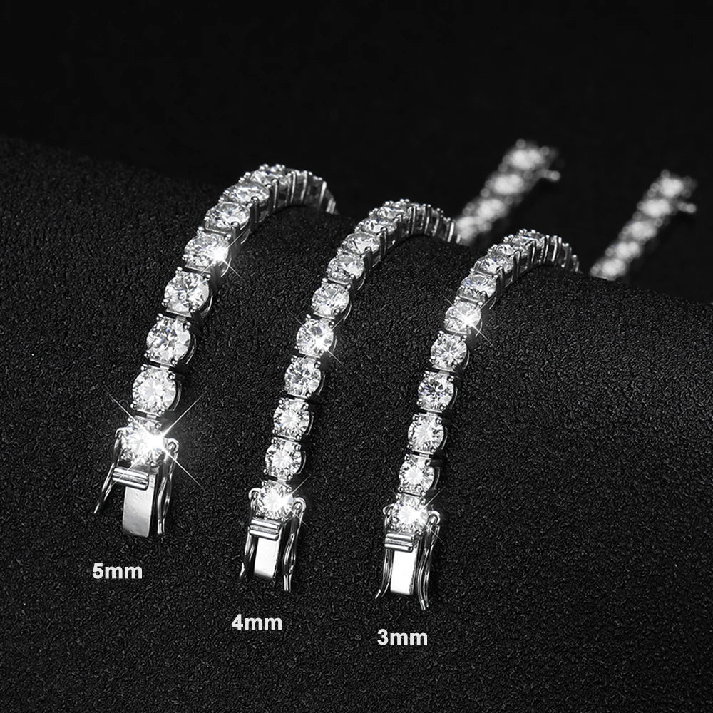 D VVS1 Moissanite Tennis Bracelet Original S925 Sterling Silver Plated 18K White Gold with GRA Bracelets for Women Man