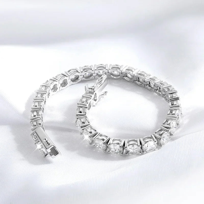 Stunning 18K Plated Moissanite Tennis Bracelet for Women and Men - Genuine 925 Sterling Silver Jewelry