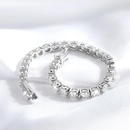 Stunning 18K Plated Moissanite Tennis Bracelet for Women and Men - Genuine 925 Sterling Silver Jewelry